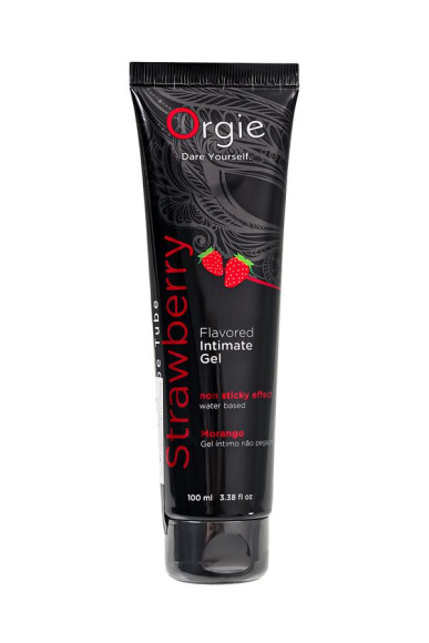 Интимный гель на водной основе Lube Tube Strawberry с клубничным вкусом - 100 мл. Интимный гель на водной основе Lube Tube Strawberry с клубничным вкусом - 100 мл.