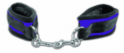 Мягкие наручники с фиолетовыми вставками Beginners Handcuffs Мягкие наручники с фиолетовыми вставками Beginners Handcuffs