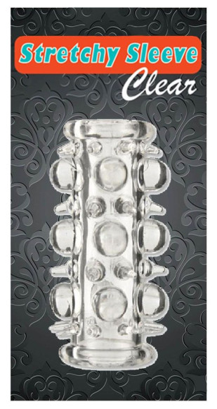 Прозрачная  насадка на пенис с шипами и шишечками