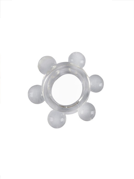 Прозрачное эластичное эрекционное кольцо с 6 шариками