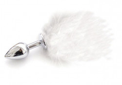 Металлическая пробка с белым хвостиком - 11 см. Металлическая пробка с белым хвостиком - 11 см.