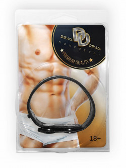 Черный узкий ремень-утяжка на пенис с кнопками Черный узкий ремень-утяжка на пенис с кнопками