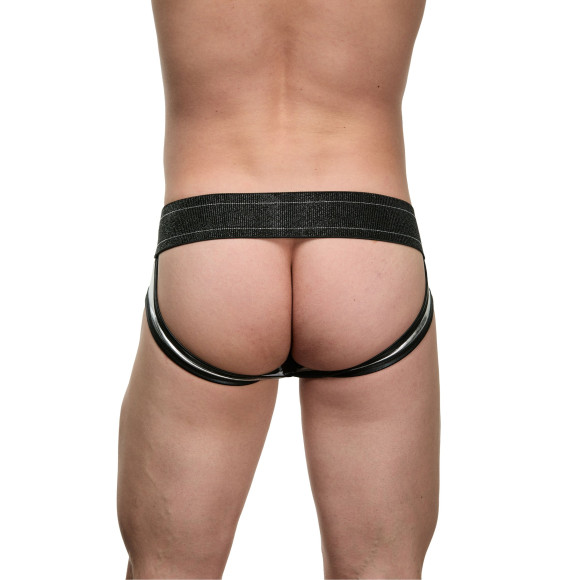 Мужские блестящие серебристо-черные трусы-джоки Мужские блестящие серебристо-черные трусы-джоки