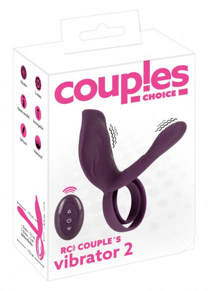 Фиолетовая насадка на член с клиторальным отростком и пультом ДУ RC Couple’s Vibrator 2 Фиолетовая насадка на член с клиторальным отростком и пультом ДУ RC Couple’s Vibrator 2