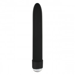 Чёрный классический вибратор Classic Chic - 18 см.