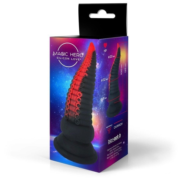 Черно-красный фантазийный анальный стимулятор-щупальце - 12,5 см. Черно-красный фантазийный анальный стимулятор-щупальце - 12,5 см.