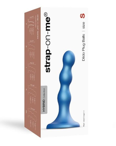 Голубая насадка Strap-On-Me Dildo Plug Balls size S Голубая насадка Strap-On-Me Dildo Plug Balls size S
