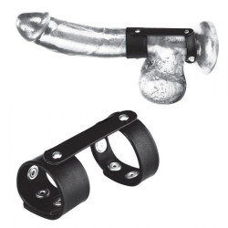 Двойной поддерживаюший ремень для пениса с заклепками Двойной поддерживаюший ремень для пениса с заклепками