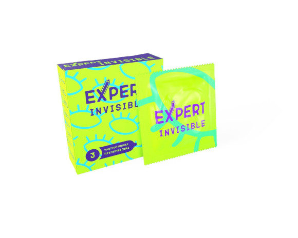 Ультратонкие презервативы Expert Invisible - 3 шт.