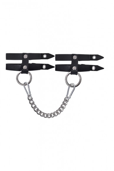 Черные однослойные оковы из двух ремешков Черные однослойные оковы из двух ремешков
