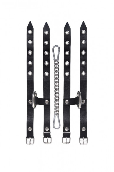 Черные однослойные оковы из двух ремешков Черные однослойные оковы из двух ремешков