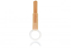 Оранжевый ультратонкий вибратор в виде стика с эластичным силиконовым кольцом