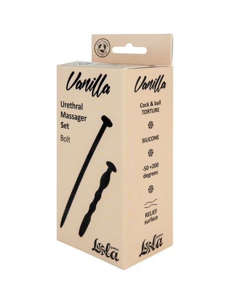 Набор из 2 черных уретральных массажеров Bolt