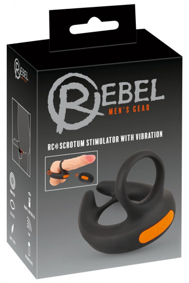 Черный вибростимулятор мошонки RC Scrotum Stimulator with Vibration