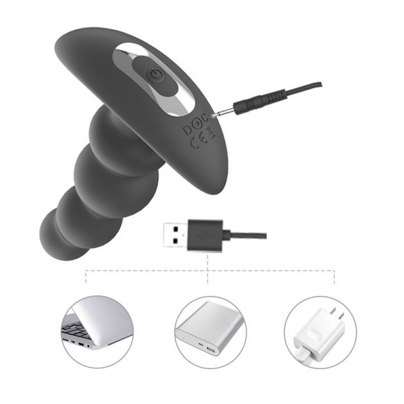 Черная виброёлочка с ротацией и пультом ДУ Luke - 13,3 см.