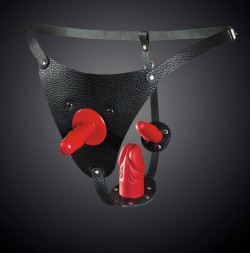 Кожаные черные трусики со штырьком для насадок Кожаные черные трусики со штырьком для насадок