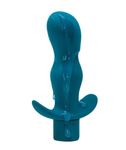 Бирюзовая анальная пробка с вибрацией Satisfaction - 11,5 см. Бирюзовая анальная пробка с вибрацией Satisfaction - 11,5 см.