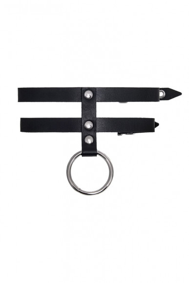 Черный ошейник из двух ремешков с поводком Черный ошейник из двух ремешков с поводком