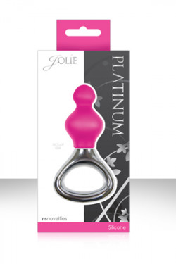 Розовая анальная елочка Jolie Platinum Plug Small из силикона - 9,9 см. 