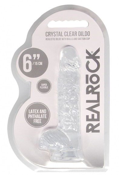 Прозрачный фаллоимитатор Realrock Crystal Clear 6 inch - 17 см. Прозрачный фаллоимитатор Realrock Crystal Clear 6 inch - 17 см.