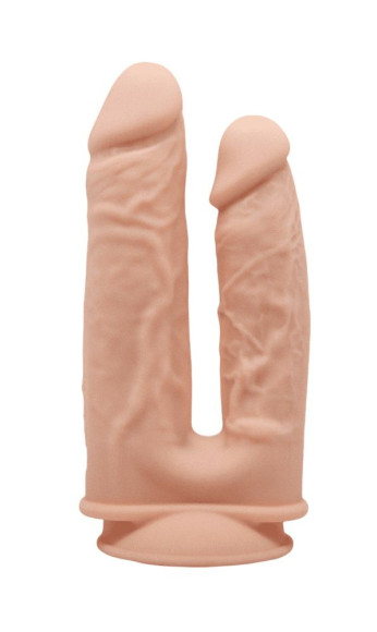 Телесный анально-вагинальный фаллоимитатор Ricooo