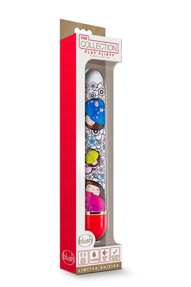 Яркий вибромассажёр с принтом Play Flirty - 17,8 см. Яркий вибромассажёр с принтом Play Flirty - 17,8 см.