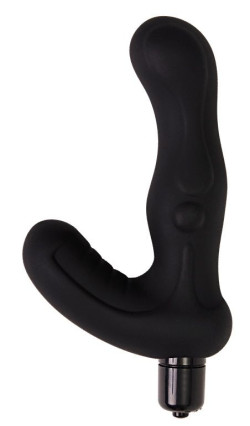 Черный вибромассажер простаты Titan - 15 см. Черный вибромассажер простаты Titan - 15 см.