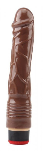 Коричневый вибратор-реалистик 9” Vibe Cock - 22,5 см. Коричневый вибратор-реалистик 9” Vibe Cock - 22,5 см.