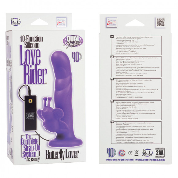 Фиолетовый силиконовый вибратор Love Rider Butterfly Lovers