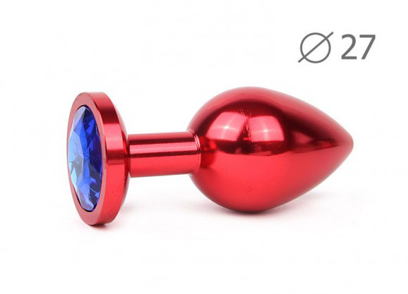 Коническая красная анальная втулка с синим кристаллом - 7 см. Коническая красная анальная втулка с синим кристаллом - 7 см.