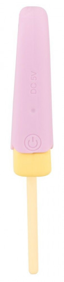 Сиреневый мини-вибратор в форме пломбира Vibrating Popsicle
