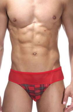 Мужские трусы-тонги с нижней частью в клетку Мужские трусы-тонги с нижней частью в клетку