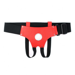 Красно-черные кожаные трусики для насадок Красно-черные кожаные трусики для насадок