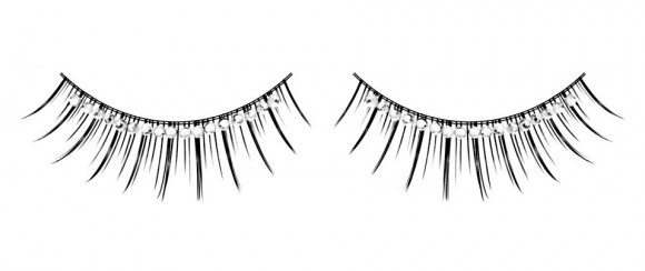 Чёрные накладные ресницы с серебристыми стразами