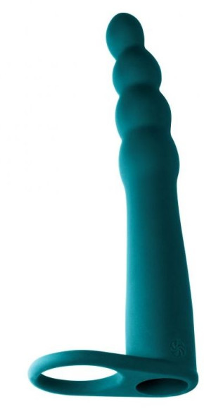 Зеленая вибронасадка для двойного проникновения Bramble - 16,5 см. Зеленая вибронасадка для двойного проникновения Bramble - 16,5 см.