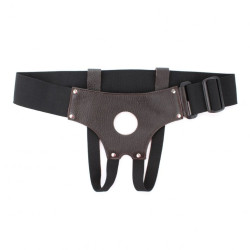 Коричневые кожаные трусики-джоки для насадок Коричневые кожаные трусики-джоки для насадок