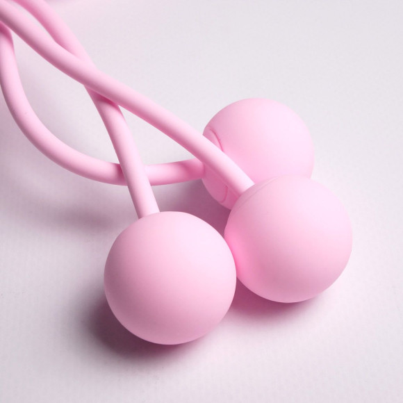 Розовый вакуумный стимулятор клитора с вагинальными виброшариками