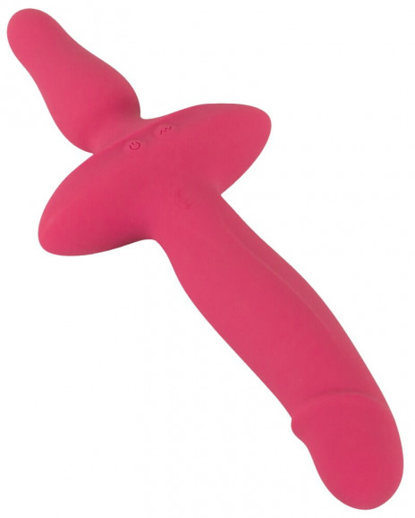 Розовый двусторонний вибратор 2in1 Vibrator & Butt Plug Розовый двусторонний вибратор 2in1 Vibrator & Butt Plug