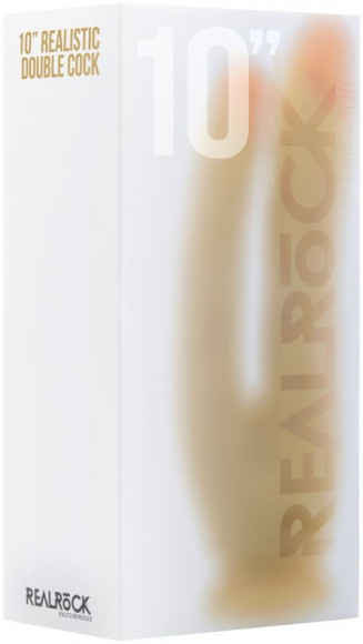 Телесный анально-вагинальный фаллоимитатор Realistic Double Cock 10 Inch - 25,5 см. Телесный анально-вагинальный фаллоимитатор Realistic Double Cock 10 Inch - 25,5 см.