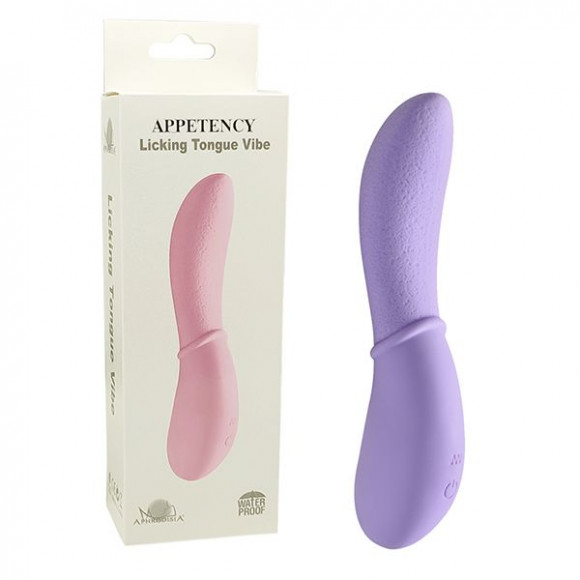 Сиреневый вибростимулятор Appetency Licking Tongue Vibe - 16,5 см.